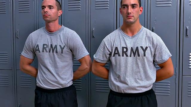 Army bottom bareback in locker room on demand