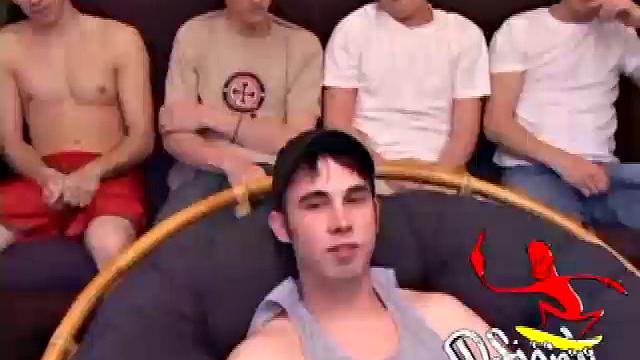 After the boys strip off the clothes and stroke up their boners, all four start some derious stroking. Kaos starts blowing Levi then Levi returns the favor and soon they both feed their dicks to Tapher.