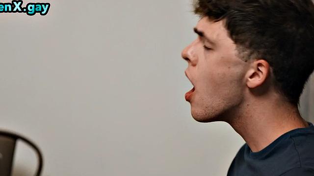 Gay man bareback fucks jock in 3some with blowjob partner