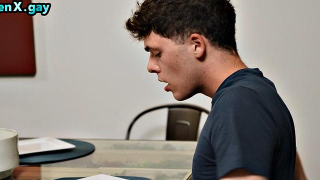 Gay man bareback fucks jock in 3some with blowjob partner