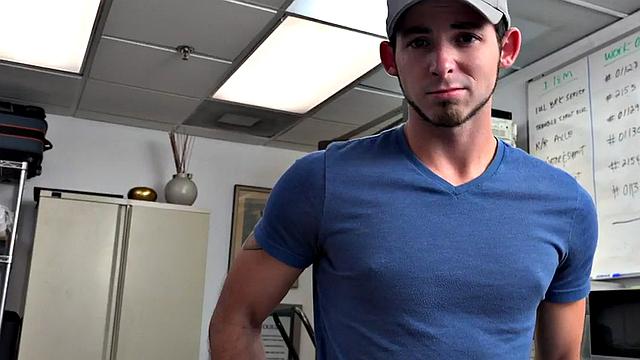 IR POV stud barebacked in office by top after BJ