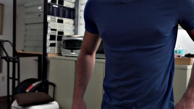 IR POV stud barebacked in office by top after BJ