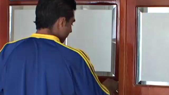 Latin jocks Marcos and Deivi finish a game of soccer and head for the shower. Naked, the two cannot resist and soon theyoung men are sucking on each other's uncut dicks.