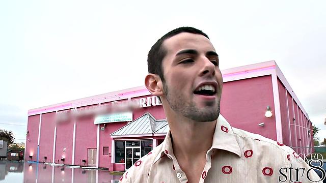 Handsome straight dude gets blowjob from gay