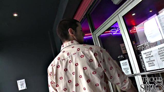 Handsome straight dude gets blowjob from gay