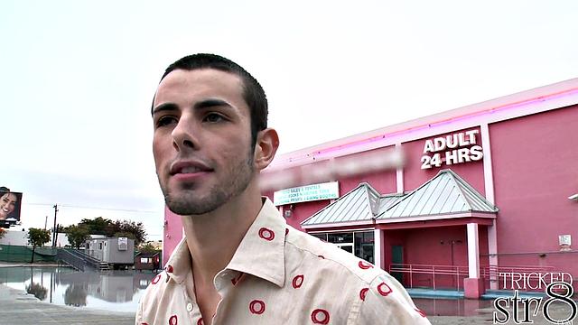 Handsome straight dude gets blowjob from gay