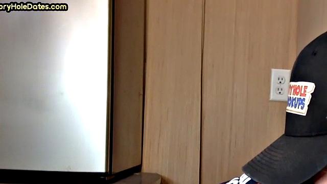 Gloryhole DILF sucks cock in closeup homemade sex