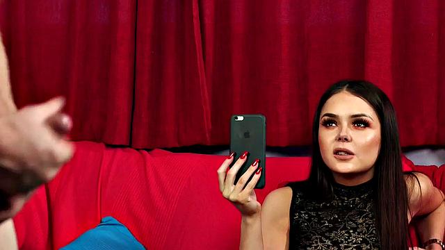 CFNM classy voyeur babe films wanker jerking cock on her