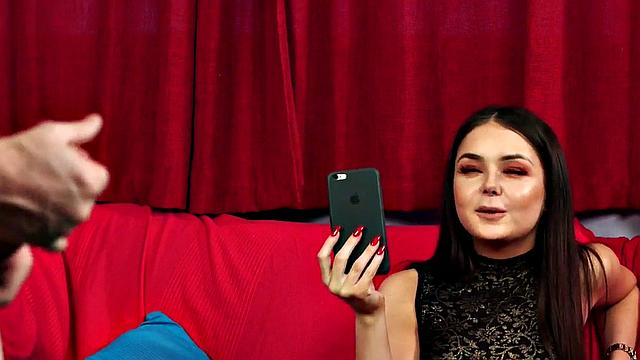 CFNM classy voyeur babe films wanker jerking cock on her