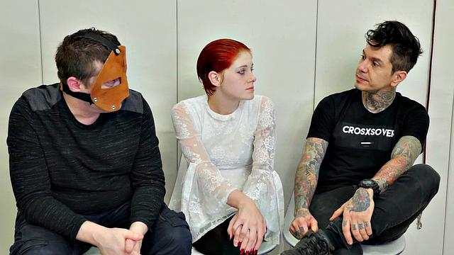 Humiliated sub gagging