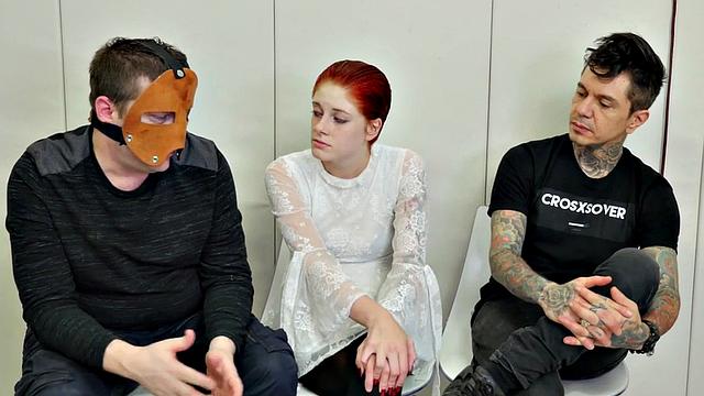 Humiliated sub gagging