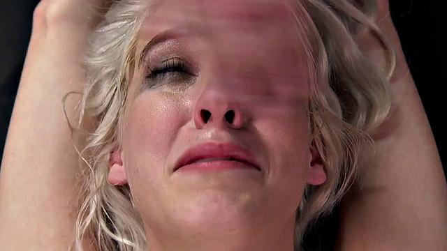 BDSM whipped sub with hairy pussy tormented by master