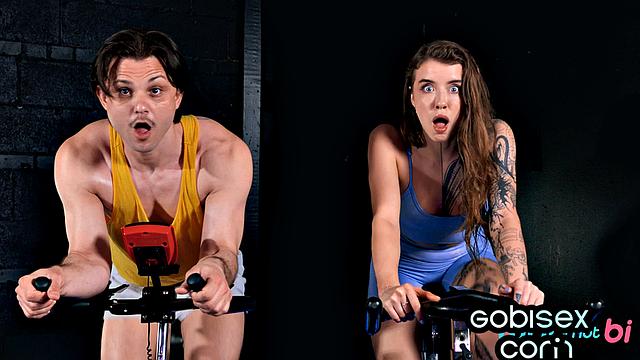 Insatiable bi handling two cocks