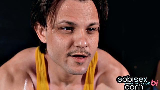 Insatiable bi handling two cocks