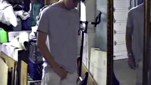Jayden is skateboarding in his garage when he finds a porn magazine. He starts flipping through it while getting hard. Jayden strokes to the visual stimulation until he cums.