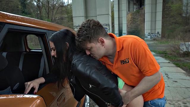 Driving learner banged outdoors in public