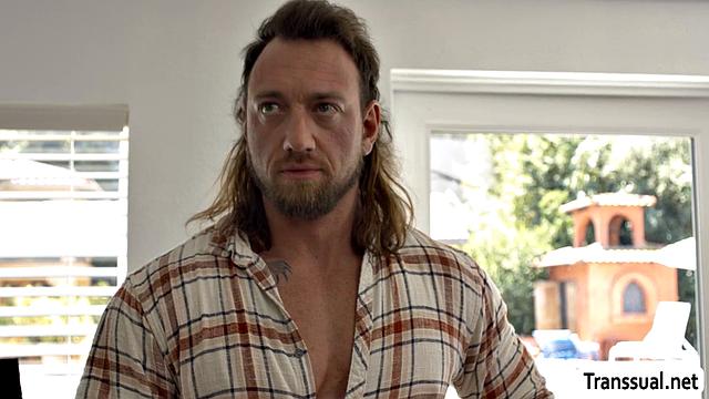 Drilling the ass of this slut TS with drildo