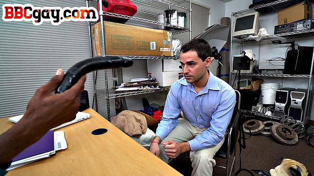 Hunky black boss with white guy