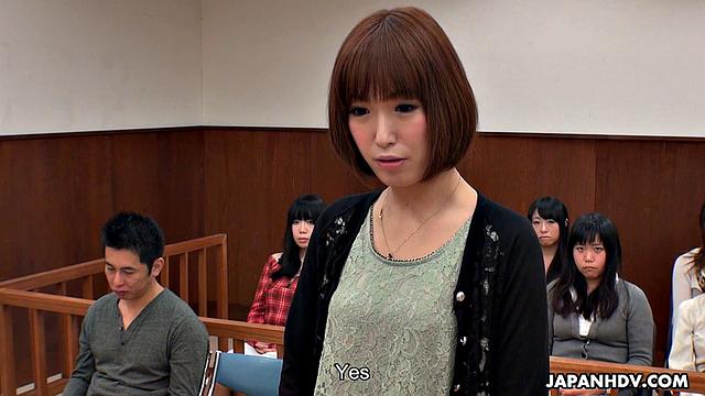 Shiori Uehara and Nonoka Kaede are fucked in courtroom