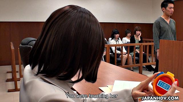 Shiori Uehara and Nonoka Kaede are fucked in courtroom