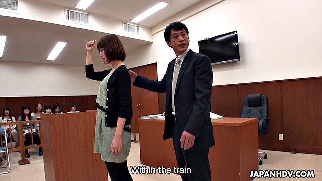 Shiori Uehara and Nonoka Kaede are fucked in courtroom