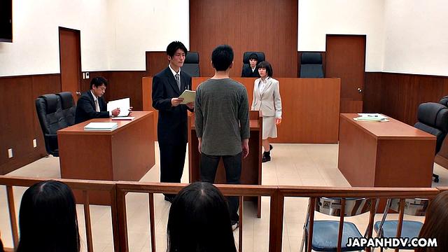 Shiori Uehara and Nonoka Kaede are fucked in courtroom