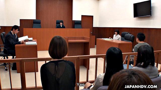 Shiori Uehara and Nonoka Kaede are fucked in courtroom