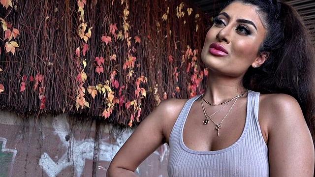 Curvy brunette gets picked up in public and fucked