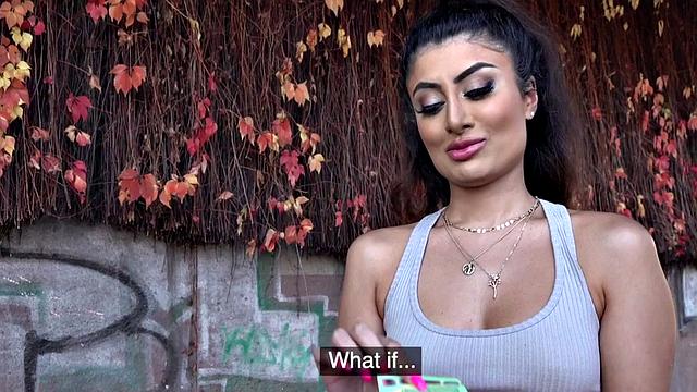 Curvy brunette gets picked up in public and fucked