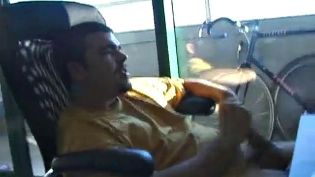 Young Tony returns for another solo session and after pulling off his pants he strokes up a hardon, while watching some porn on his computer. After beating off with determination, Tony jerks out another messy nut.