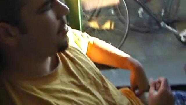 Young Tony returns for another solo session and after pulling off his pants he strokes up a hardon, while watching some porn on his computer. After beating off with determination, Tony jerks out another messy nut.