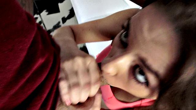 Busty Teen Rides Voyeur