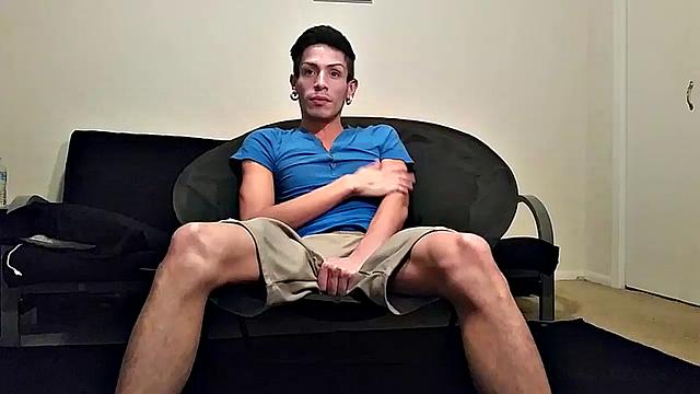 Skinny Twink Beats Off On Webcam