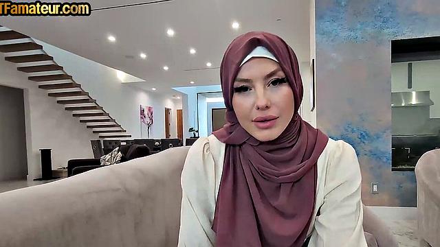 Amateur Arab babe deepthroated and POV fucked for money