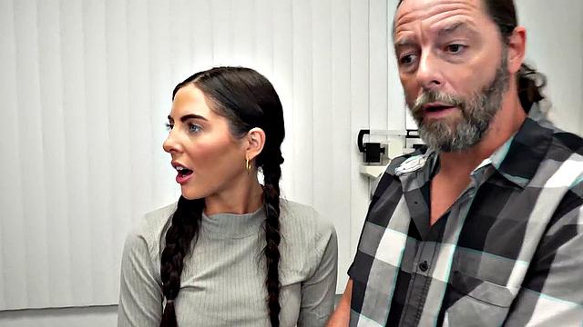 Cocksucking babe bred by doctor while husband watches