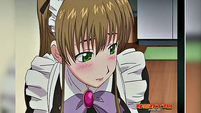 Горячая домработница с большими сиськами исполняет все фантазии хозяина, даже на улице и с игрушками.