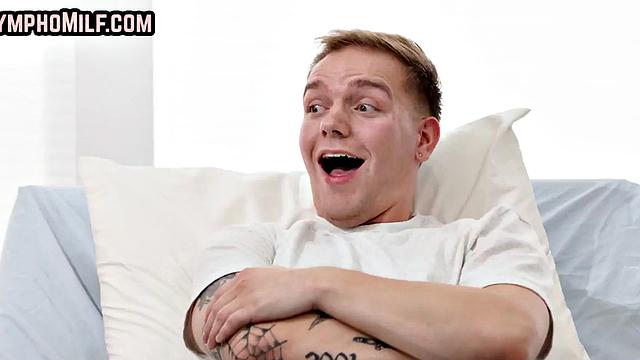 Big-titted MILF banged by thick cock in threesome