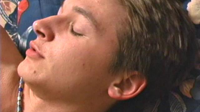 In this scene, 18 year old Trey Camden is in front of a full-sized mirror, trying on new outfits. Getting turned on, he decides the clothing can wait and strips down to pleasure himself.