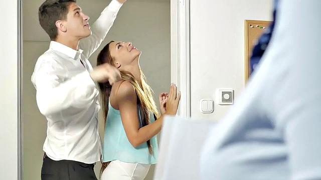 BWC colleague nails tight teen's tight pussy in the office