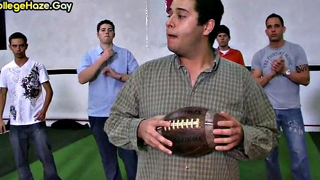 Sportive guy fucked in locker room for fraternity entrance