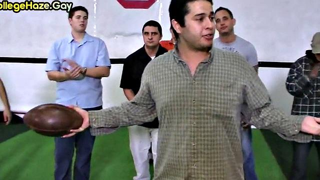 Sportive guy fucked in locker room for fraternity entrance