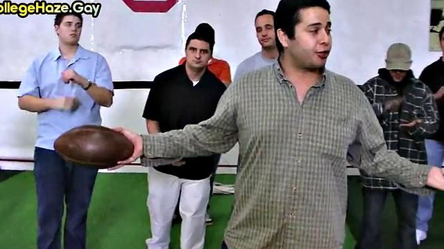 Sportive guy fucked in locker room for fraternity entrance