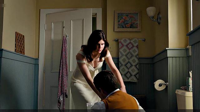 Alexandra Daddario upskirt display