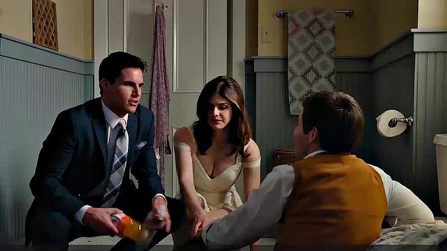 Alexandra Daddario upskirt display