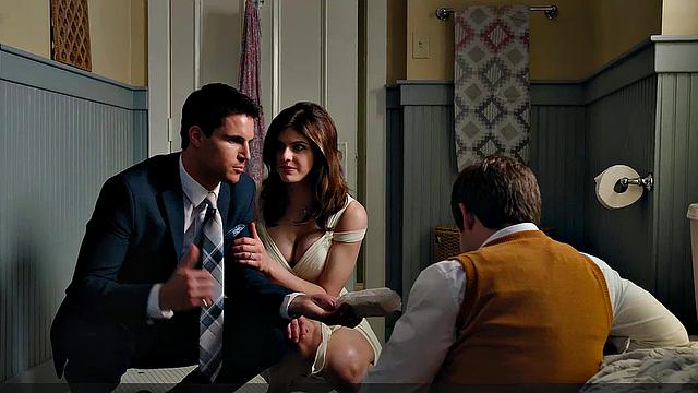 Alexandra Daddario upskirt display