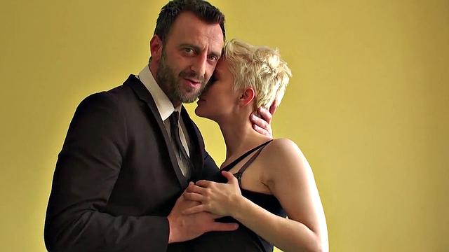 Pixie subslut Mila Milan fed jizz after anal pounding