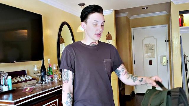 21yo MTF with tattoos enjoys foreplay with GF