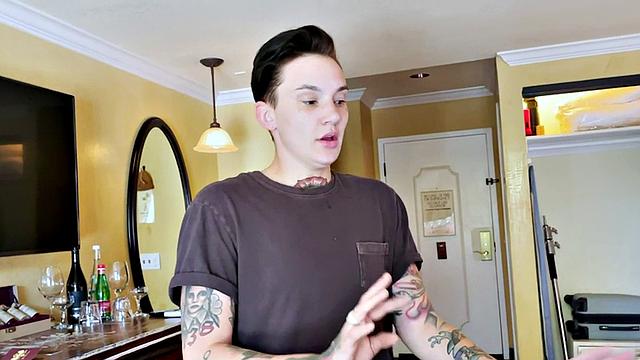 21yo MTF with tattoos enjoys foreplay with GF