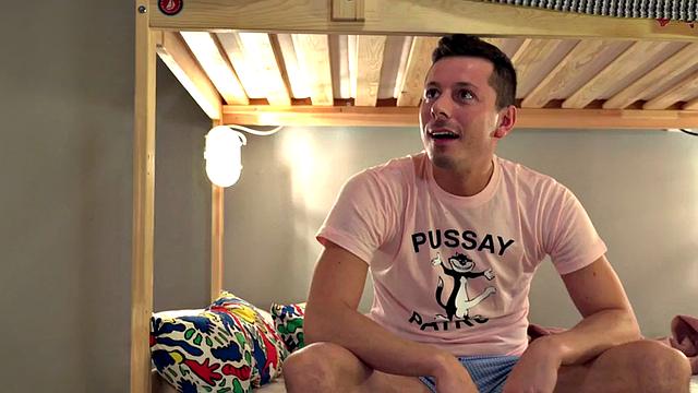 Hotel cockhungry sluts fuck lucky roommate in threesome