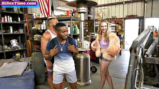 Petite blonde watches gay anal